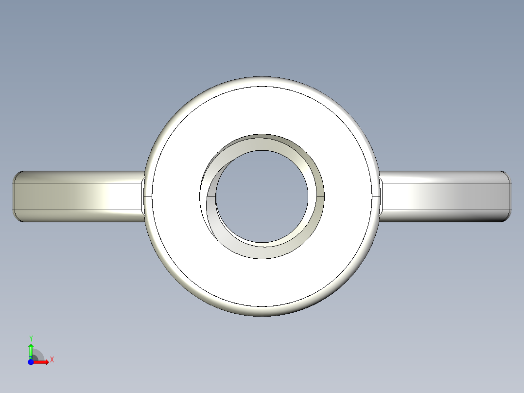 WING NUT 0.25in-20 Thread size 31-64in Base Diameter.IGS前视图