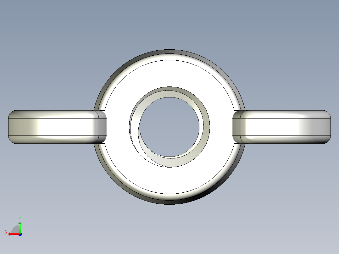 WING NUT 0.25in-20 Thread size 31-64in Base Diameter.IGS后视图