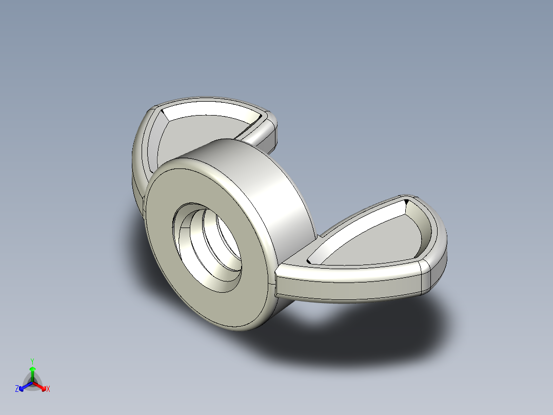 WING NUT 0.25in-20 Thread size 31-64in Base Diameter.IGS正等轴测图