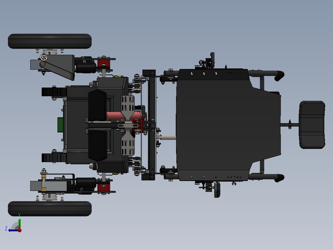 LTE履带电动轮椅右视图