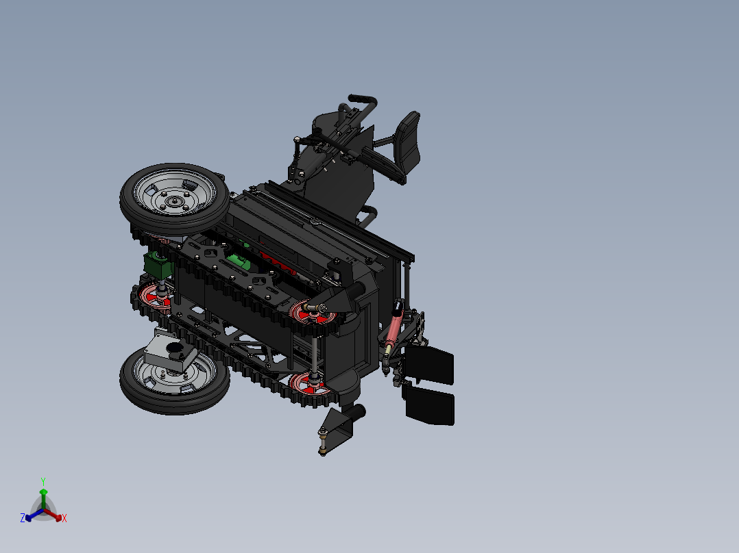 LTE履带电动轮椅正等轴测图