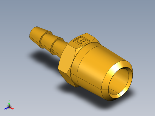 倒齿式工业管接头Hose Barb to Male Pipe 125HB-3-4正等轴测缩略图