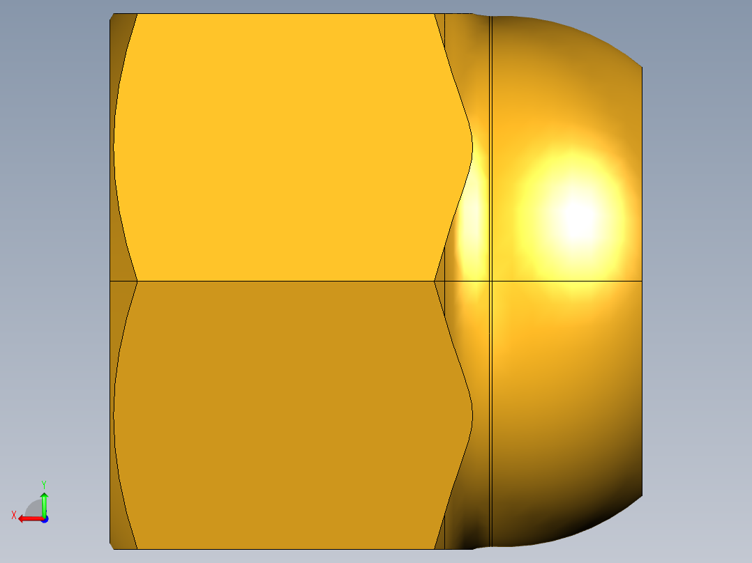 扩口式工业通用硬管接头Cap Nut 640F-5后视图