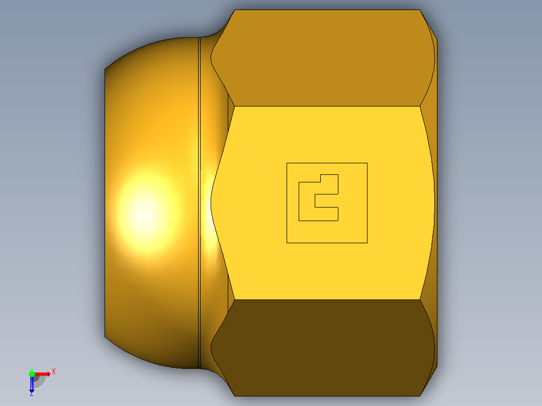 扩口式工业通用硬管接头Cap Nut 640F-5俯视图