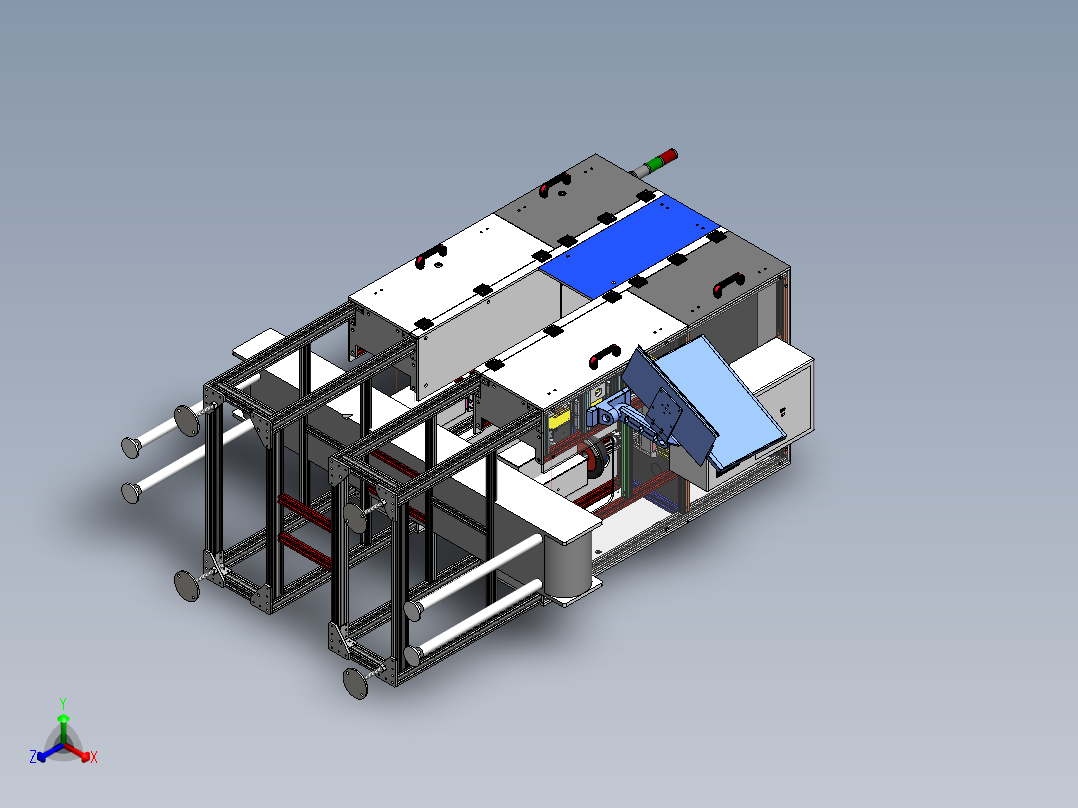 酒盒喷码检测机正等轴测图