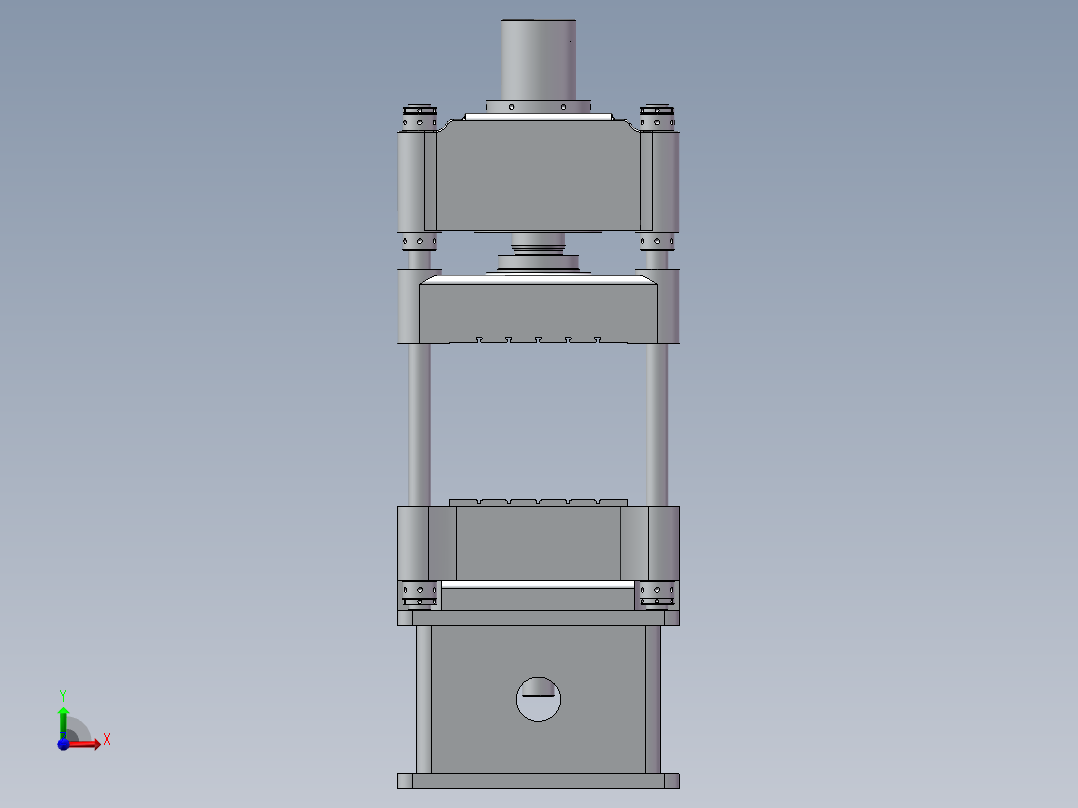5MN三梁四柱式液压机三维+二维