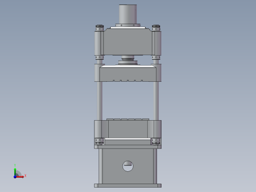 5MN三梁四柱式液压机三维+二维