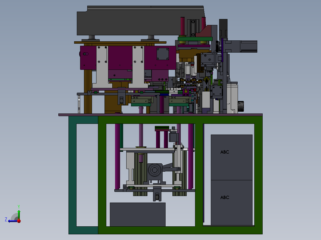 半自动沾锡焊接机3D模型右视图