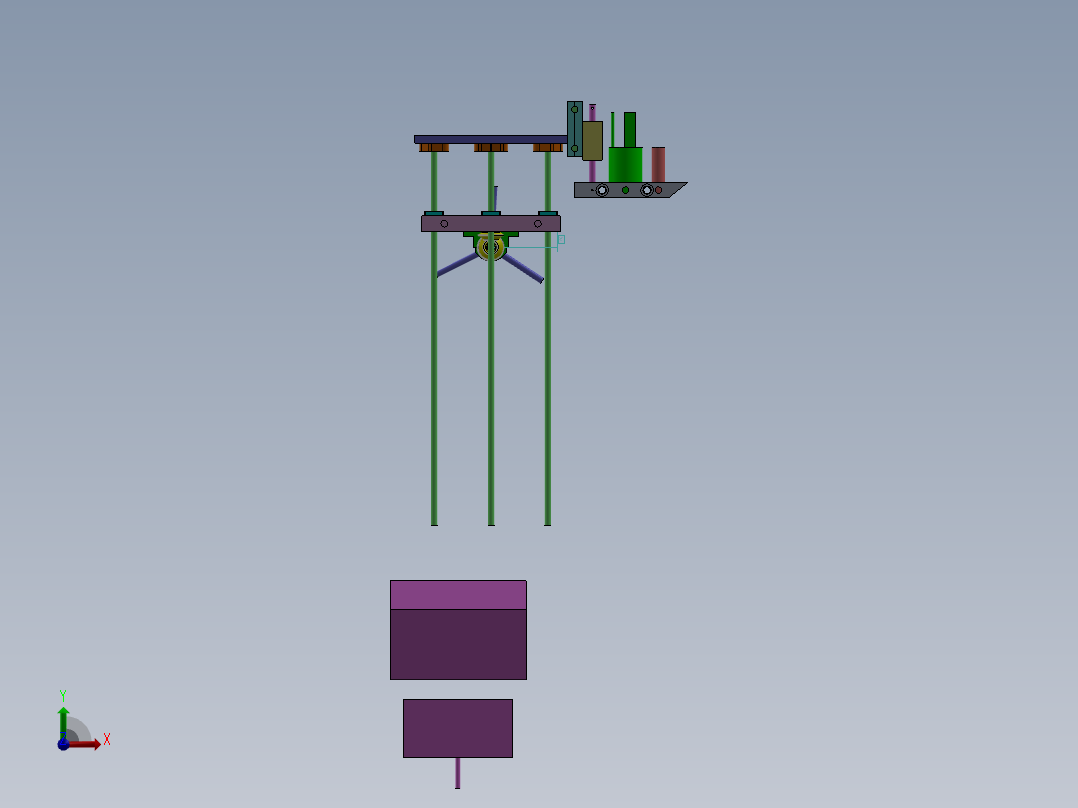 工业喷射打印机支架前视图