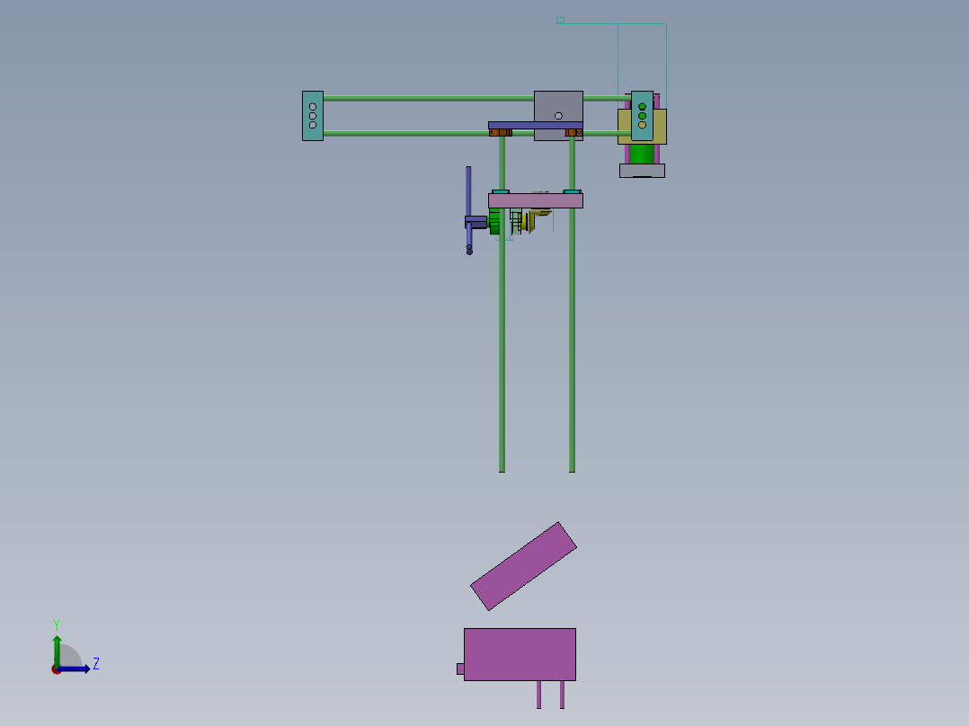 工业喷射打印机支架左视图