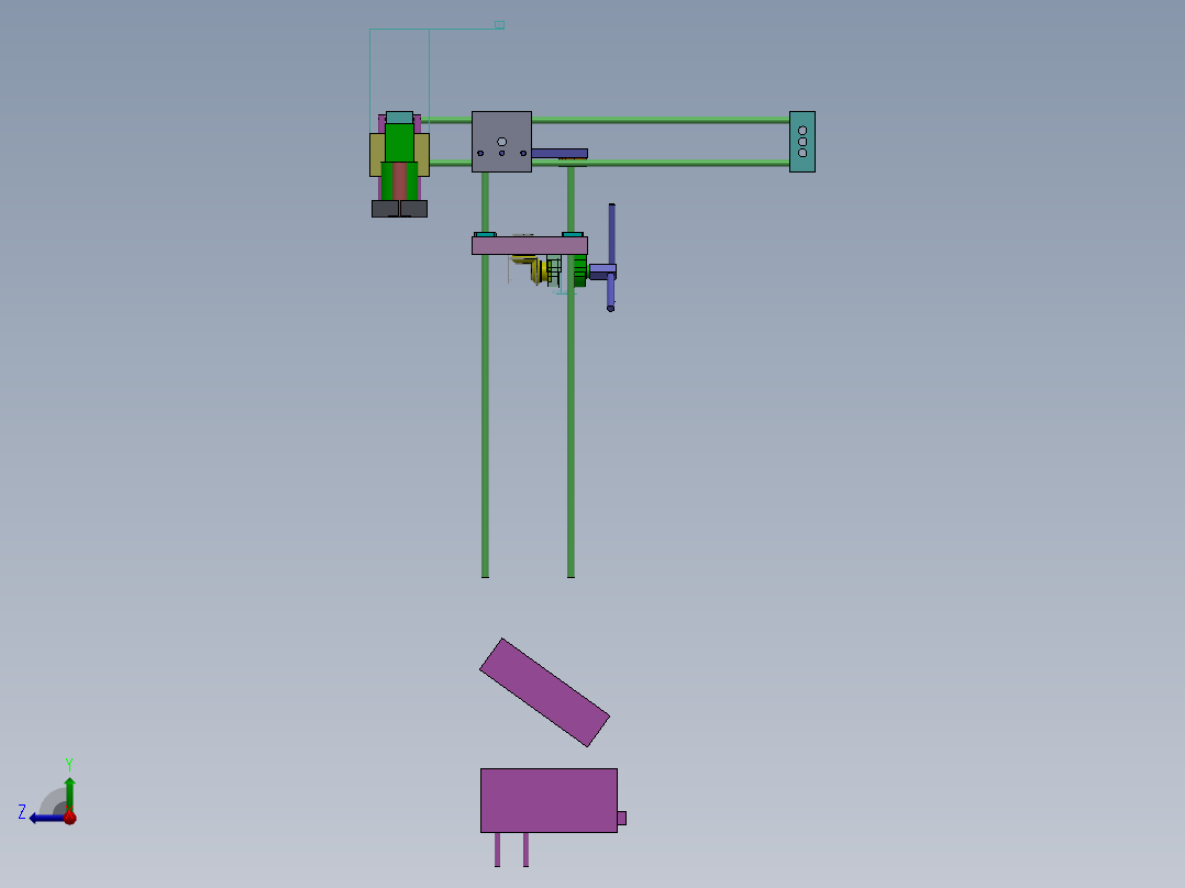 工业喷射打印机支架右视图