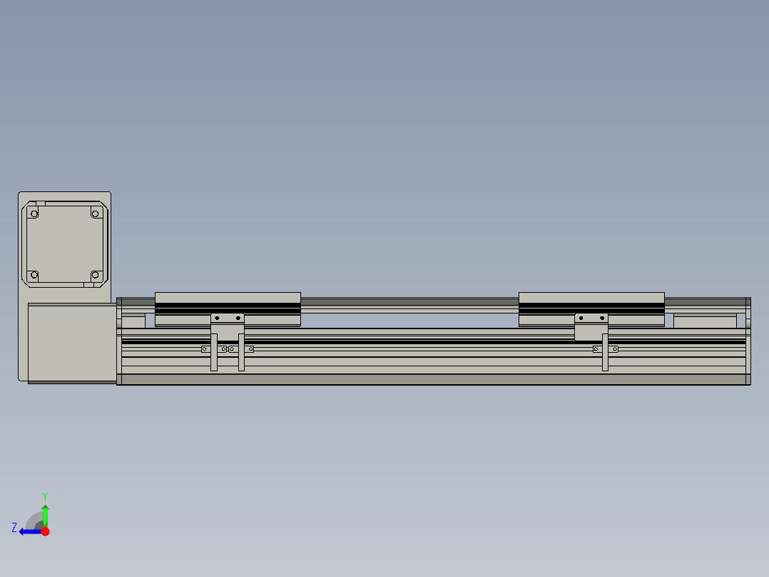 直线模组LHB17-L40-S350-LU设计图纸右视图