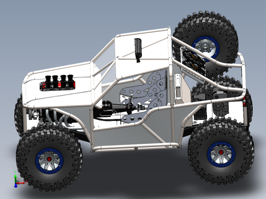 Off Road越野钢管车框架3D模型图纸 Solidworks设计