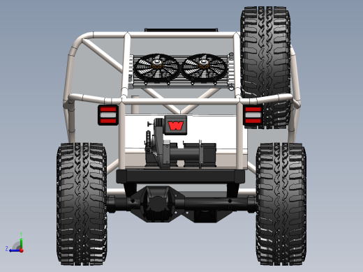 Off Road越野钢管车框架3D模型图纸 Solidworks设计右视缩略图