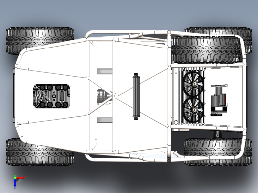 Off Road越野钢管车框架3D模型图纸 Solidworks设计俯视缩略图