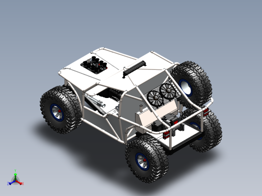 Off Road越野钢管车框架3D模型图纸 Solidworks设计正等轴测缩略图
