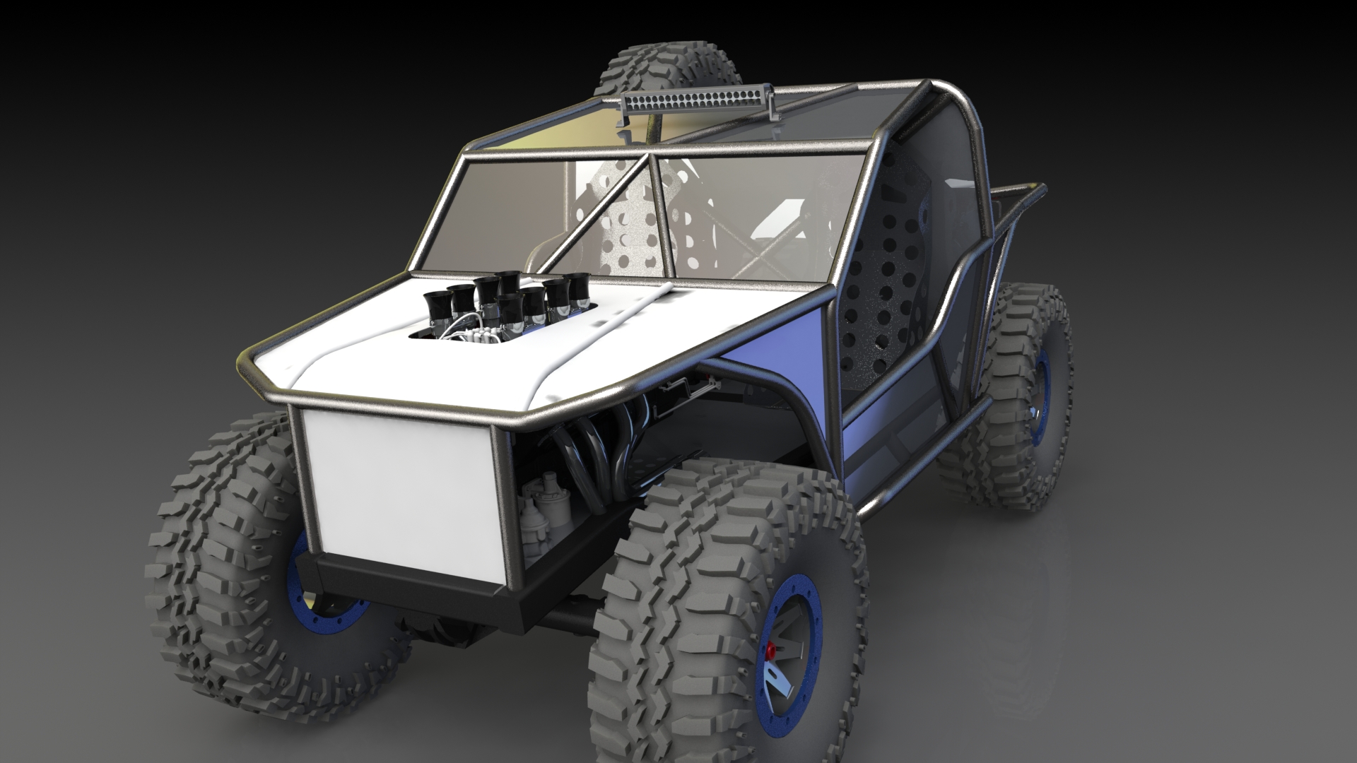 Off Road越野钢管车框架3D模型图纸 Solidworks设计