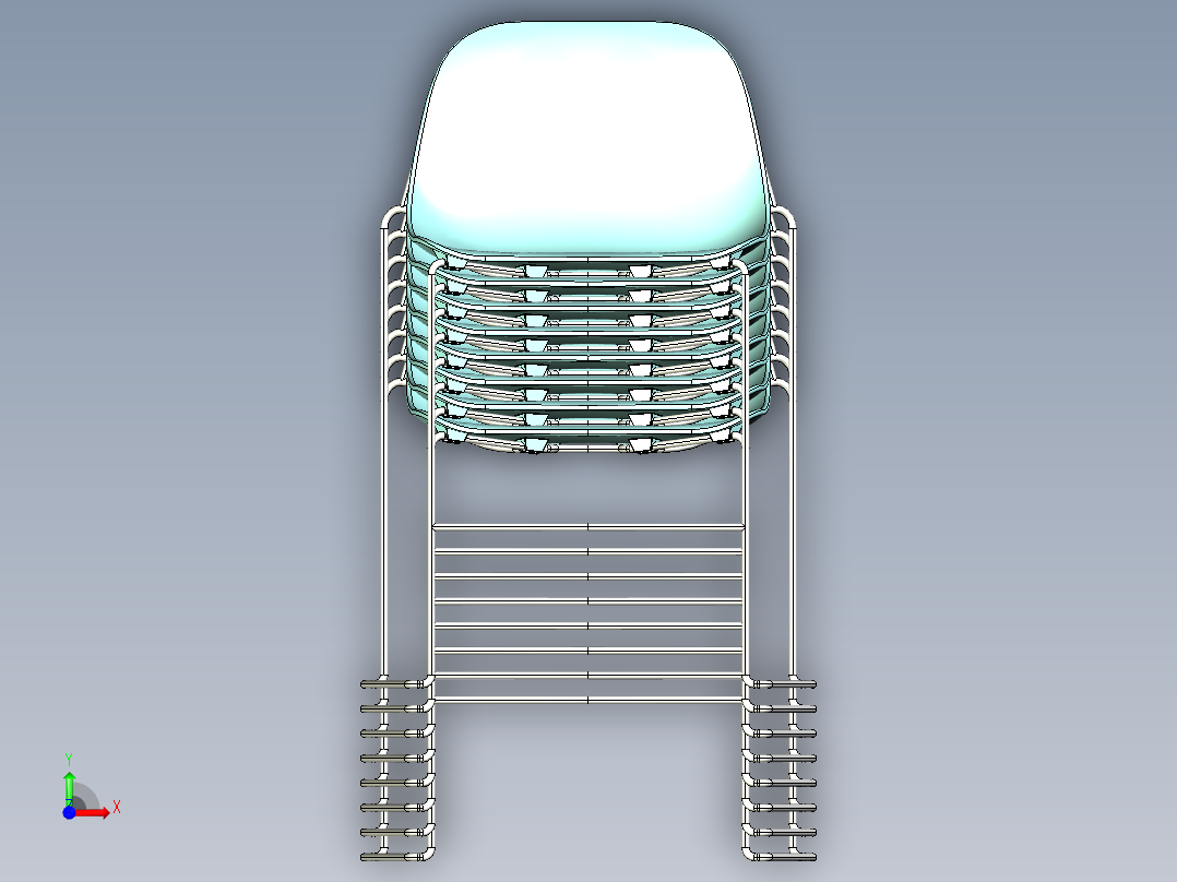 堆叠高脚椅前视图