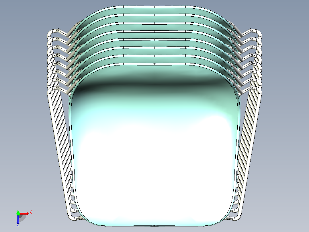 堆叠高脚椅俯视图