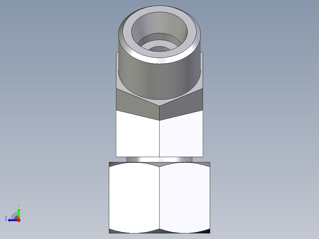 卡套式工业通用硬管接头EO_Swivel_nut_45_deg_elbow_EV10SOMD71右视图