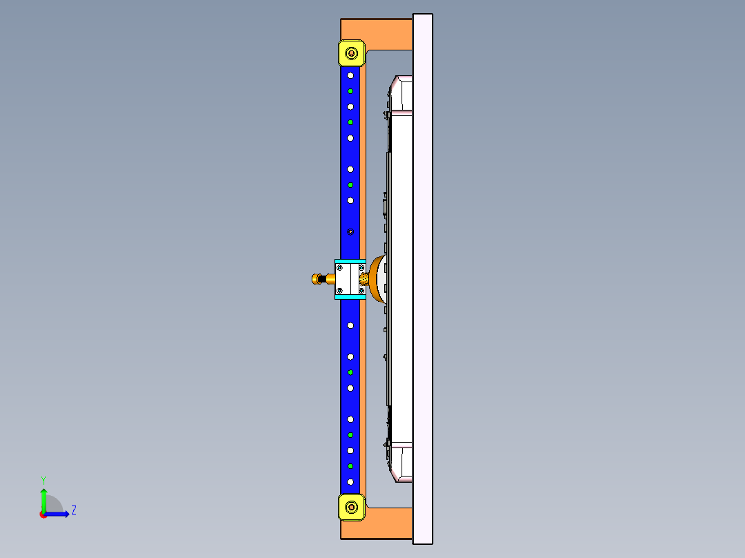 REACHER-C笔记本CNC工装夹具三维模型-paoguan左视图