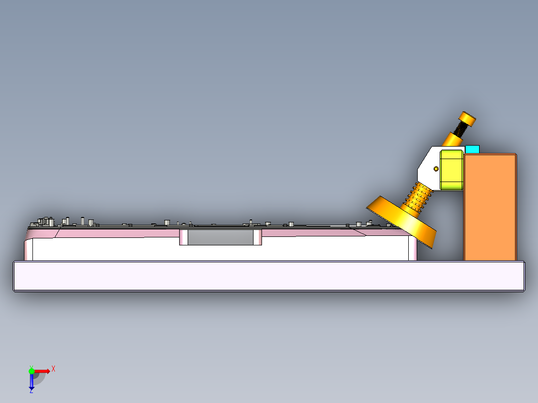 REACHER-C笔记本CNC工装夹具三维模型-paoguan俯视图