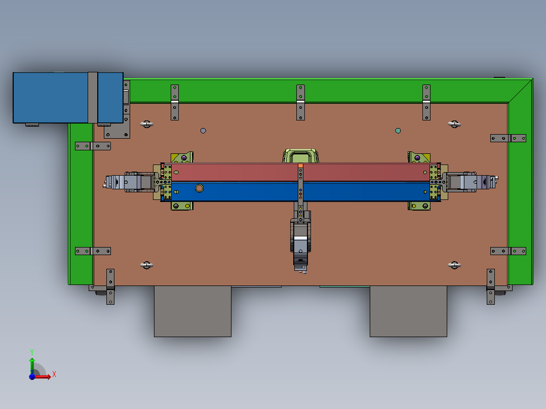 前防撞梁第四工序总装配体sw18可编辑前视图