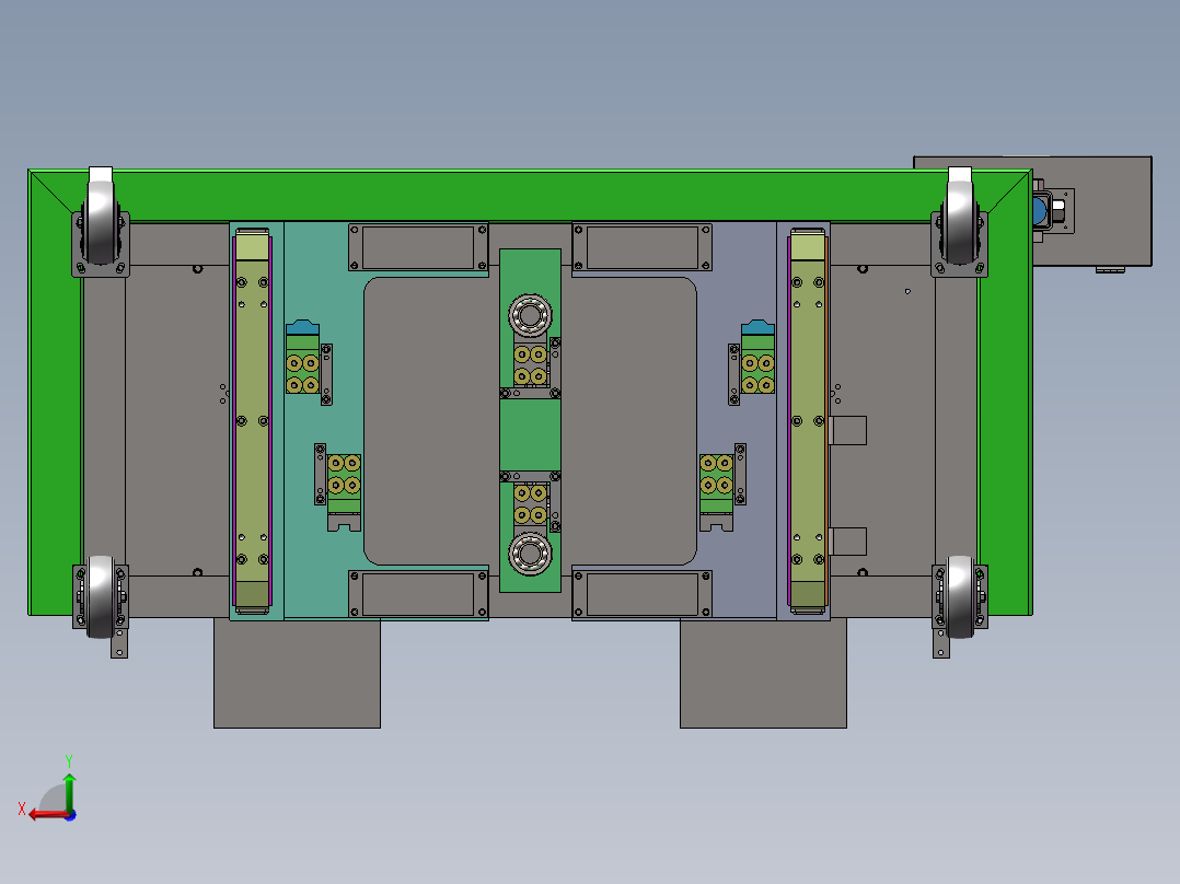 前防撞梁第四工序总装配体sw18可编辑后视图