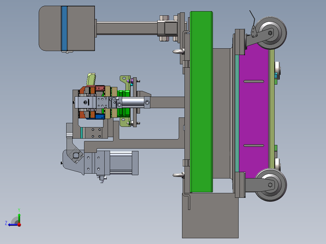 前防撞梁第四工序总装配体sw18可编辑右视图