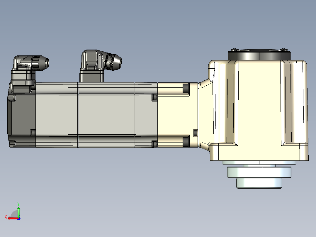 -MG直角法兰伺服减速电机90mrf2后视图