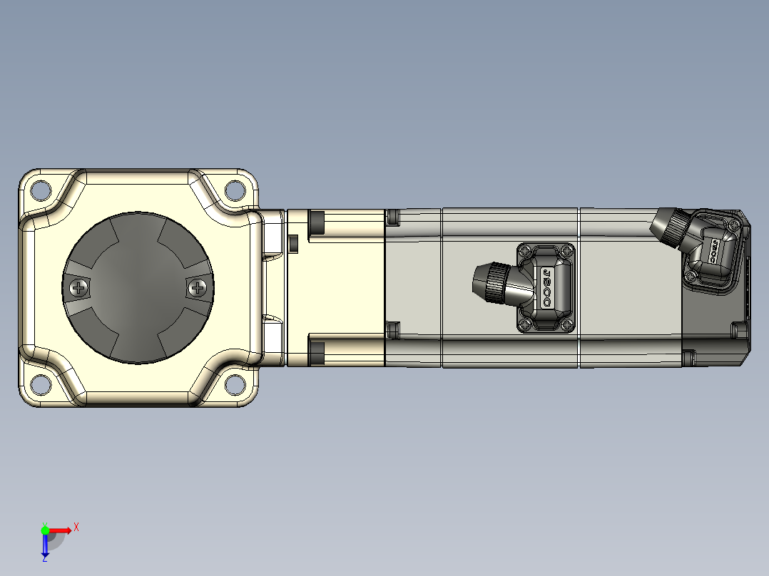 -MG直角法兰伺服减速电机90mrf2俯视图