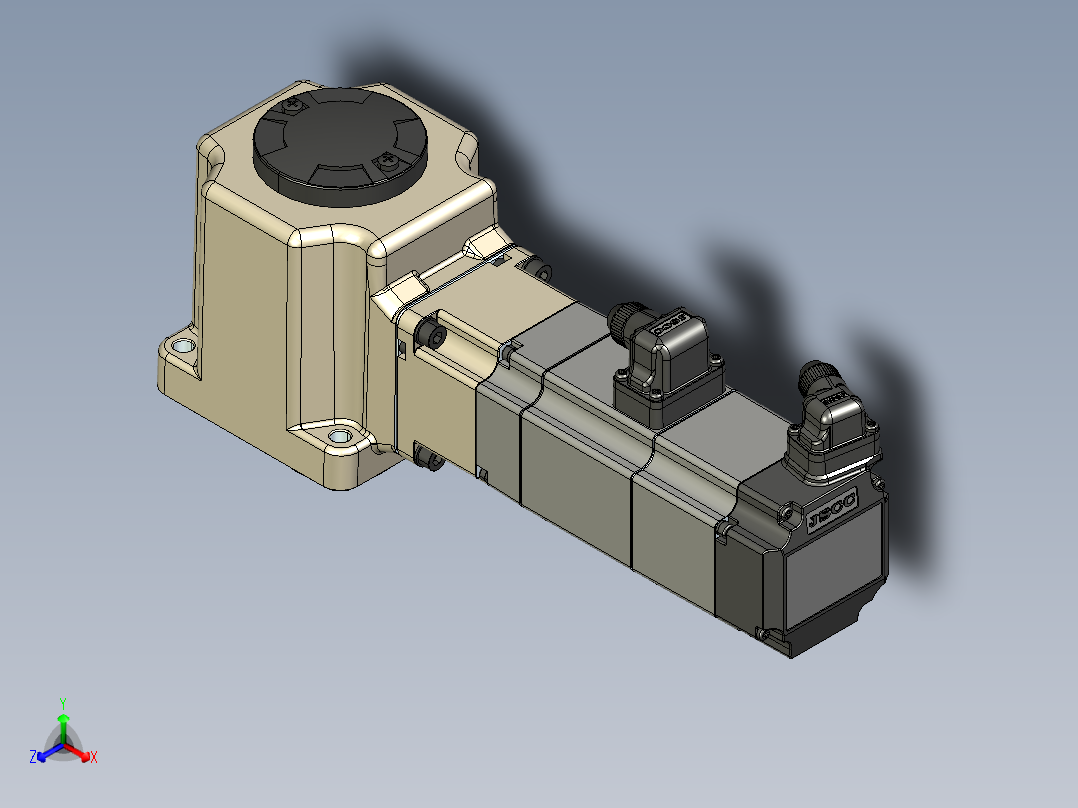 -MG直角法兰伺服减速电机90mrf2正等轴测图
