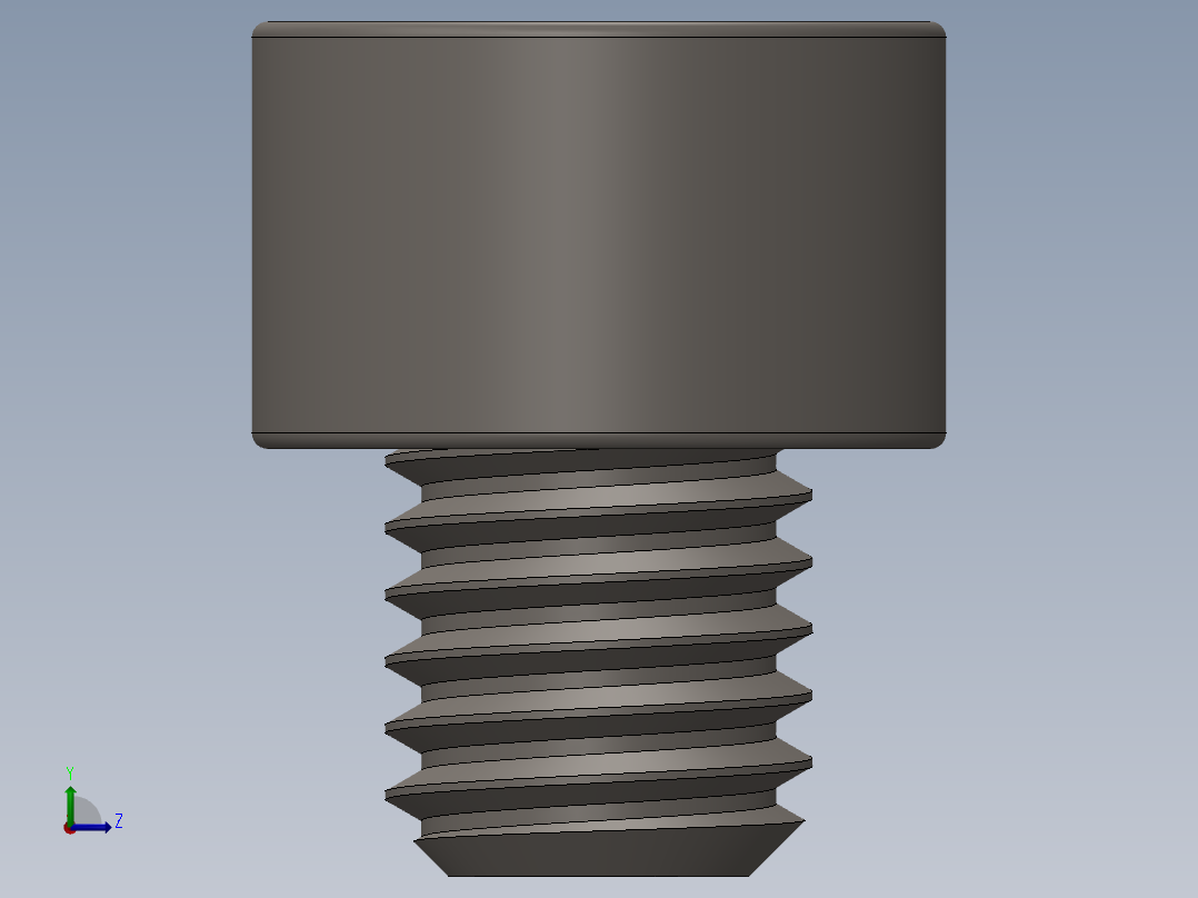 Screw_DIN_912_M8x8F_A2.SLDPRT公制内六角螺钉左视图