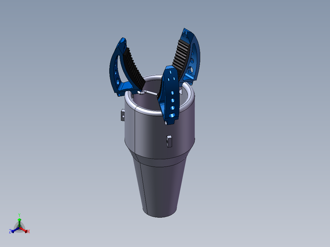 三爪夹手机构（需要特征识别）正等轴测图