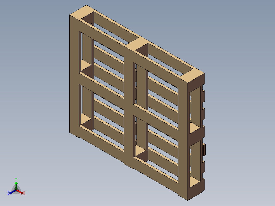 木托盘1200×1400mm正等轴测图
