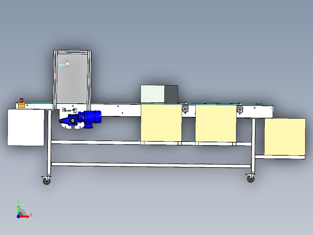 快递分拣输送线前视图