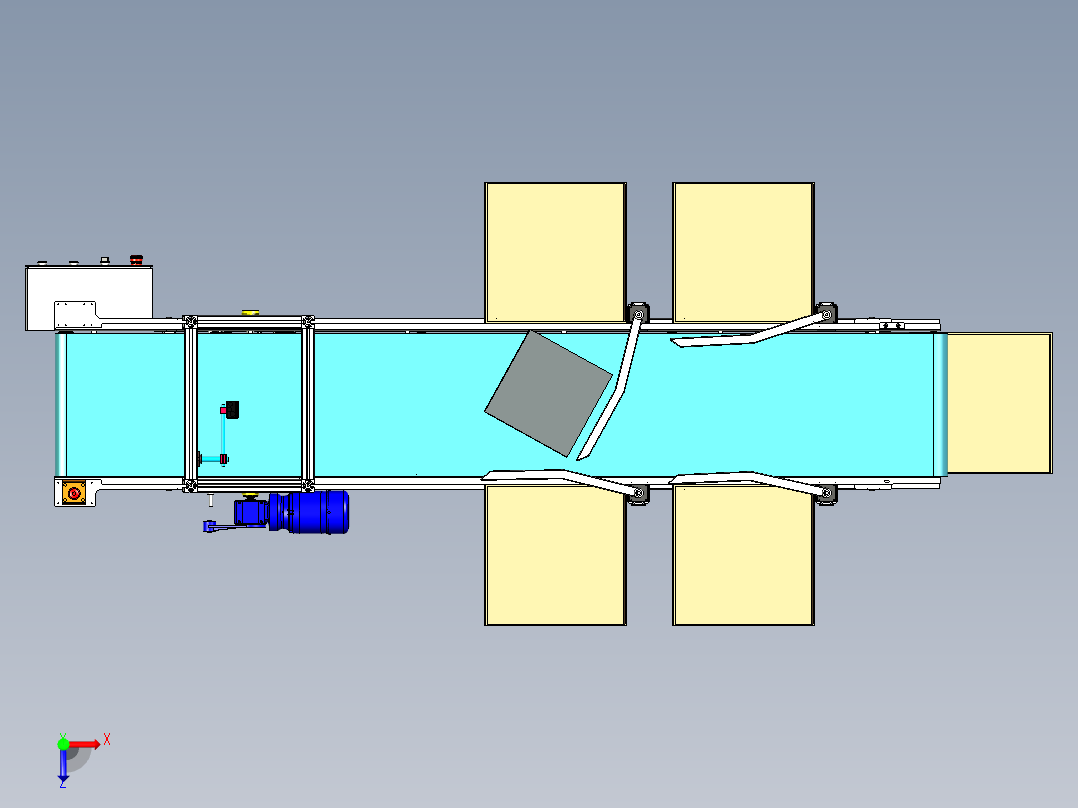 快递分拣输送线俯视图