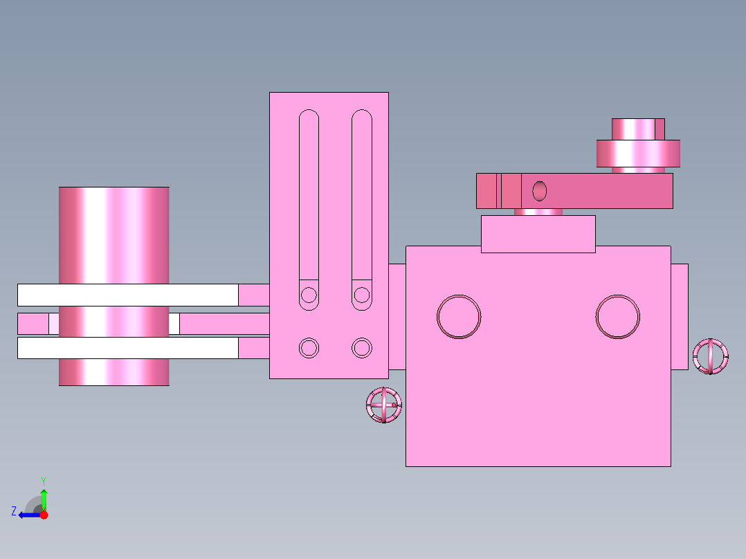 弹簧自定心圆柱夹紧夹具右视图
