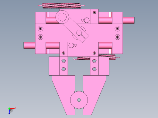 弹簧自定心圆柱夹紧夹具俯视缩略图