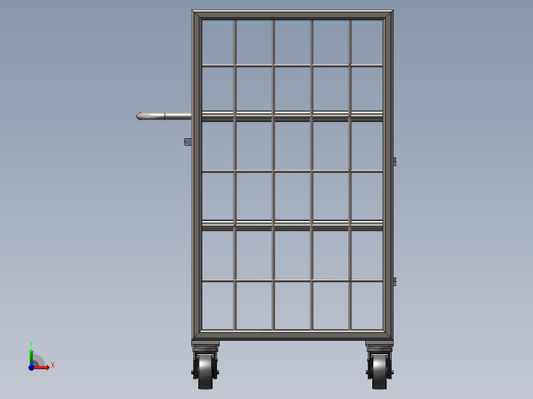 货架、分类储物物料车前视图