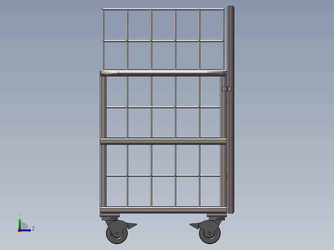 货架、分类储物物料车左视图