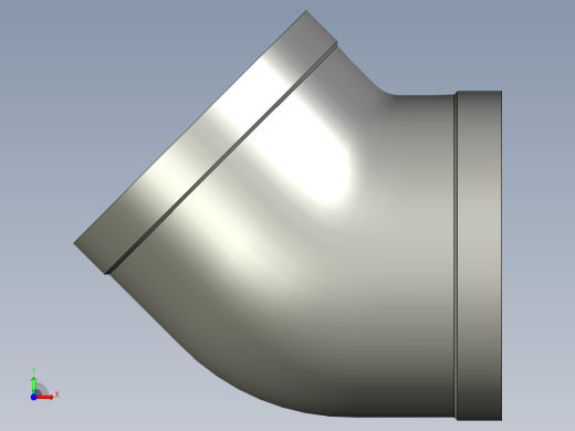 螺纹管弯头-45°等径  DN80前视缩略图