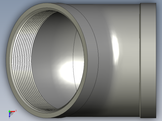 螺纹管弯头-45°等径  DN80俯视缩略图