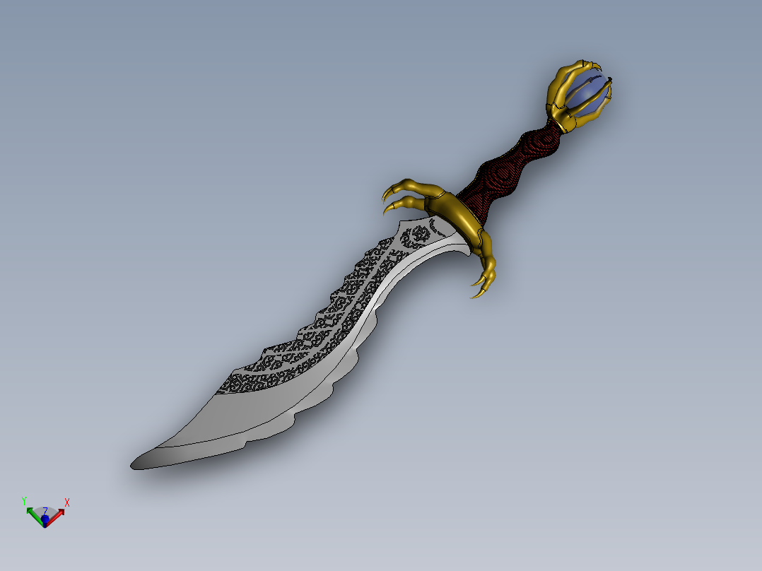 曲面画寒月弯刀