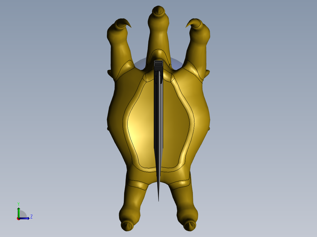 曲面画寒月弯刀左视图