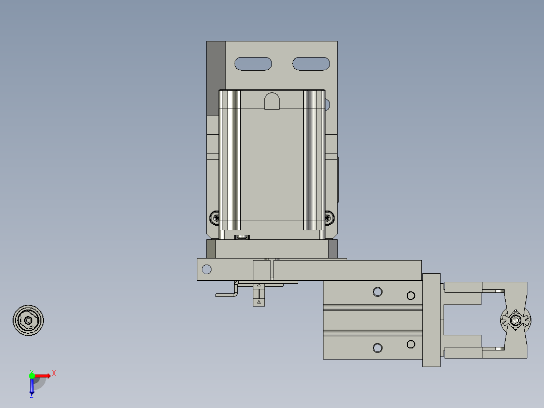 转轴翻转送料部件俯视图