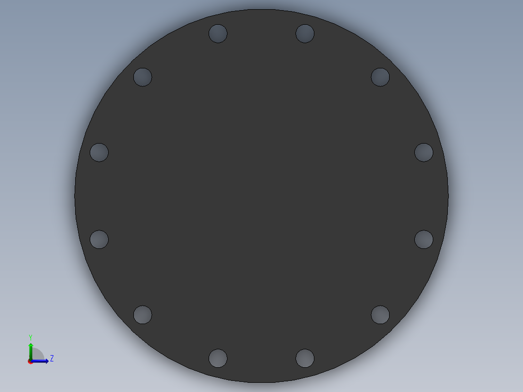 FLANGE-BLIND_DN250_PN10_U-PVC左视图