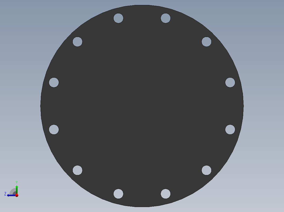 FLANGE-BLIND_DN250_PN10_U-PVC右视图