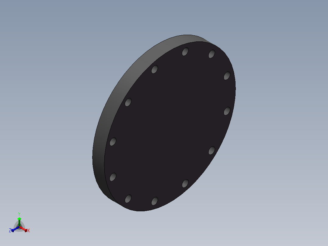 FLANGE-BLIND_DN250_PN10_U-PVC正等轴测图