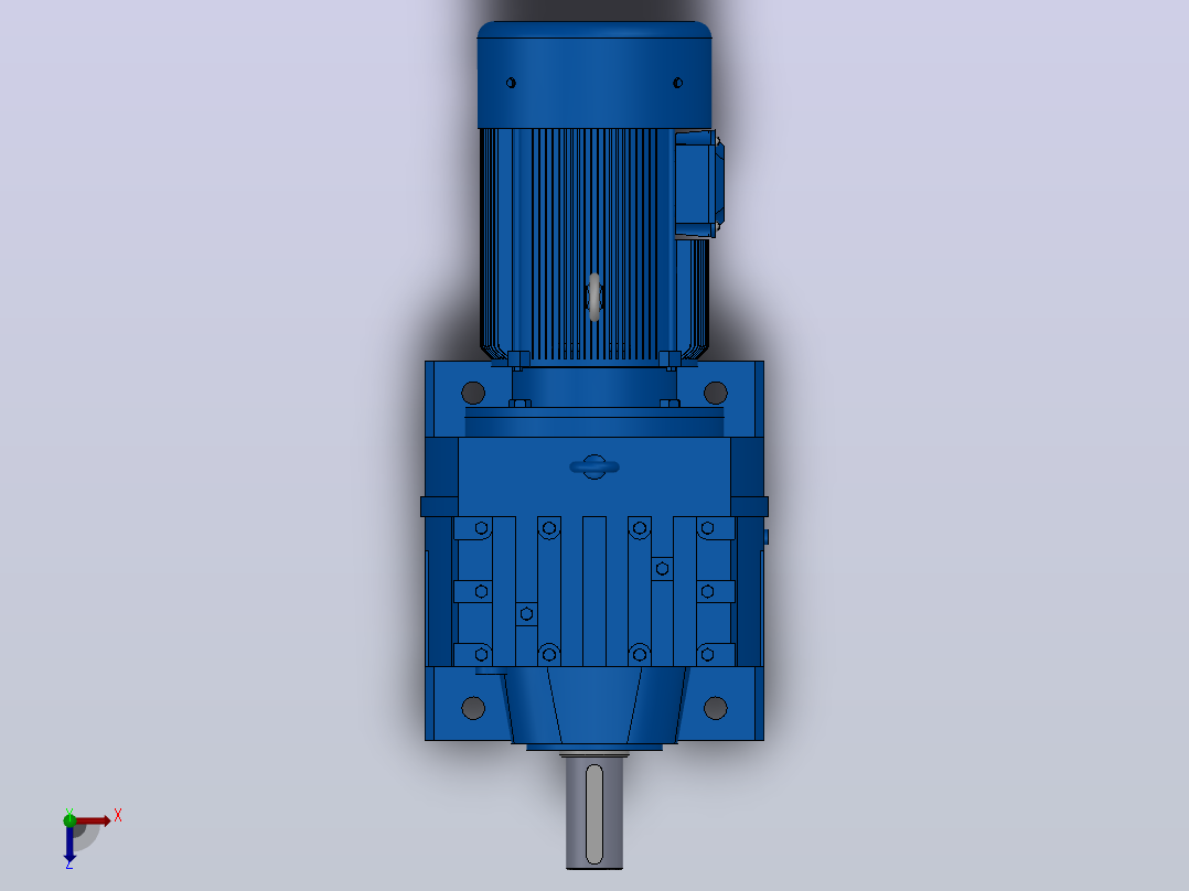 R67底脚轴伸式安装斜齿轮减速机R67-Y0.37-4P-71-M1-0°俯视图